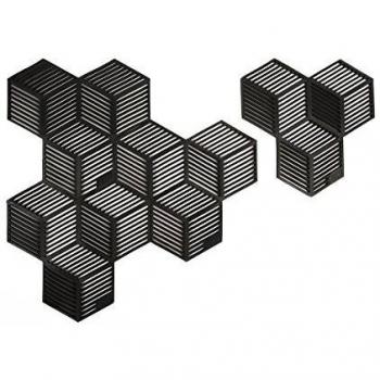 Silikon‑Topfuntersetzer PUICART – 13 × 13 × 0,5 cm – Schwarz