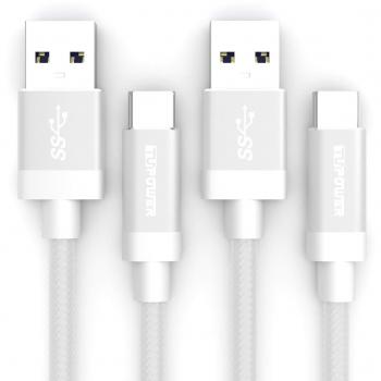 K10 2X USB‑C Schnellladekabel – 1,5 m, 3 A – kompatibel mit Samsung Galaxy S-Serie, Note‑Series, HTC, LG, Sony