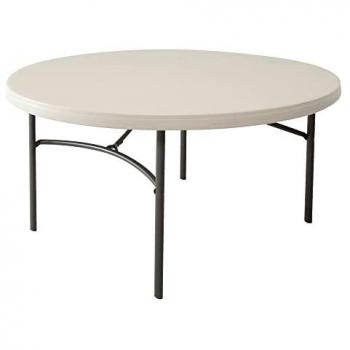 Table pliable Lifetime – diamètre 152 cm, 6‑8 assises, polyéthylène robuste, 10 ans de garantie