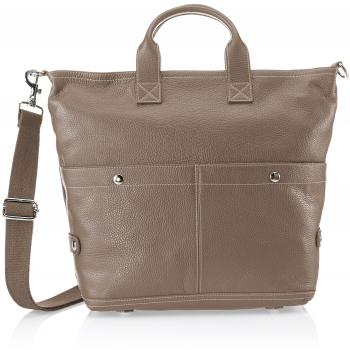 Bugatti Shoreline Canvas Tote – 36 cm, 15 L, Taupe