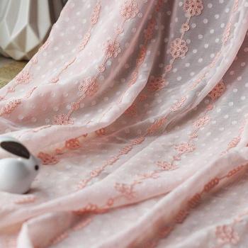 Jacquard Embroidered Chiffon Tulle Fabric for Dress Shirts