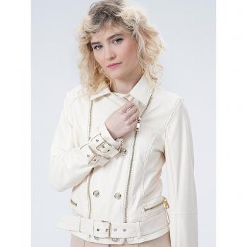 Chaqueta Guess Olivia polipiel beige mujer