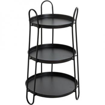 Table d’appoint tripartite métal noir