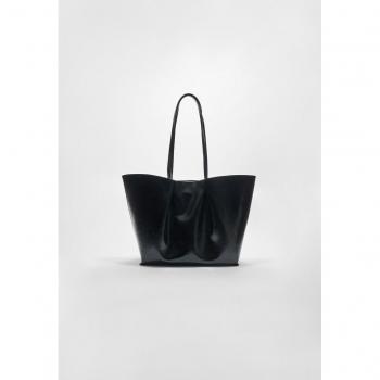 Stradivarius Black Soft Shopper Bag featuring a Clip Buckle