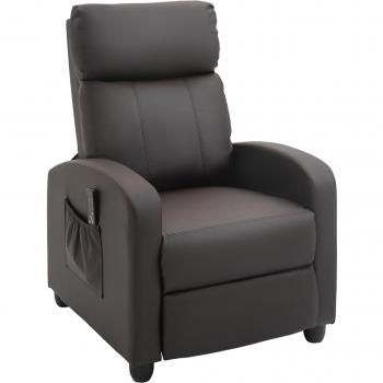 Sillón de masaje eléctrico reclinable Homcom marrón 98x68x88 cm