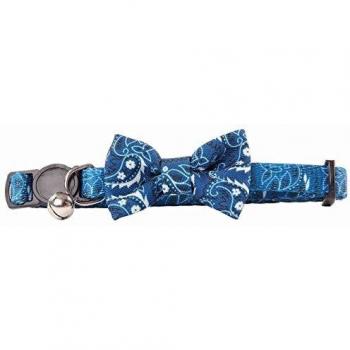 Blue Bow Cat Collar with Jingle Bell