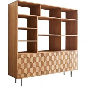 Étagère Fevo 147x150 cm Akazie Natur 3 Türen L-Fuß