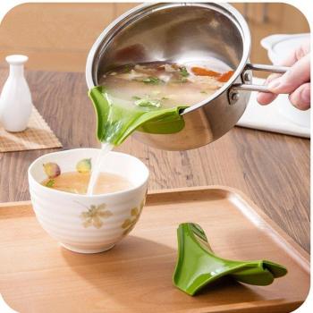 Runder Rand Silikonsiebtrichter zum Entwässern von Suppe, Anti-Verschütten Auslauf, Küchengerät