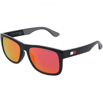 Tommy Hilfiger Mens Square Acetate Sunglasses with Polarized Blue Lenses