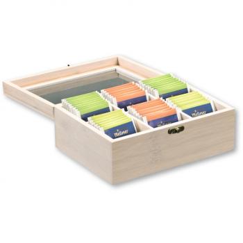 Scatola per tè bianca in bambù