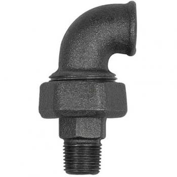 Riegler Verschriebener Bogen 97 (flachdicht) – Rp 1 ½″, R 1 ½″, Temperguss Schwarz