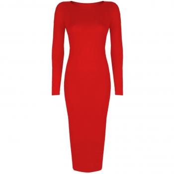 Women's Celebrity-Style Long Sleeve Bodycon Midi