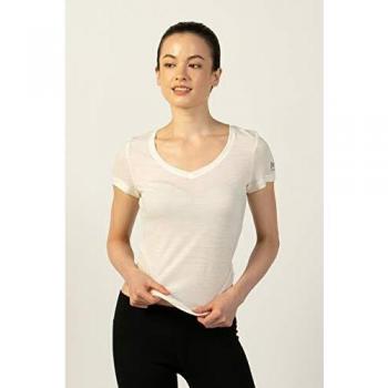 Super.Natural Damen W Basis V-Hals T-Shirt 140g, Weiß, M