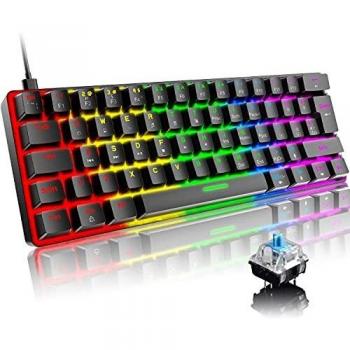 Blue Switch Mechanical Keyboard per PC Laptop Mac PS4 XBOX-Nero
