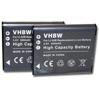 Vhbw 2X Li-Ion Akku 600mAh für Olympus VR-340 Kamera