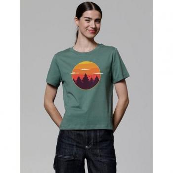 Watt Apparel Sonnenuntergang im Wald – Frauenshirt