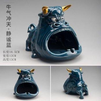 Ceramic Cow Ashtray for Home and Car