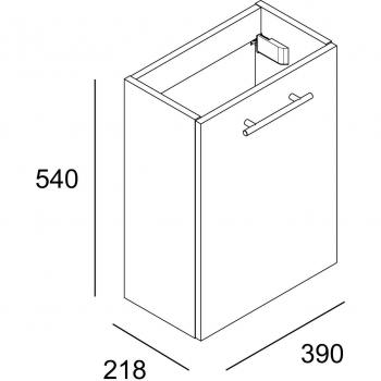 Mobiletto Bagno Sospeso Cygnus Mini Bath 54x39x21.8 cm Bianco Laccato