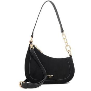 Dune London Charcoal Black Direction Schmal-Scoop Schulterhandtasche – Damenmodell