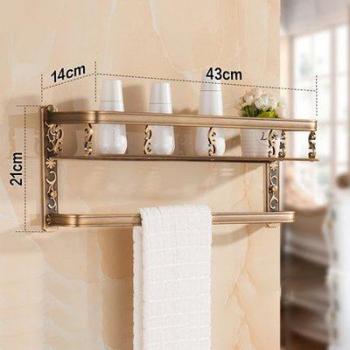 40cm Antique Aluminum Bathroom Basket Shelf