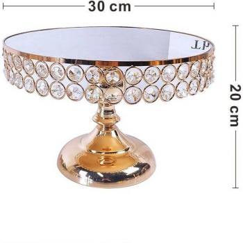 Gold Round Cake Pedestal Display