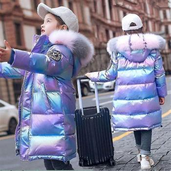 Manteau Chaud Enfants Filles Capuche Violet 130cm