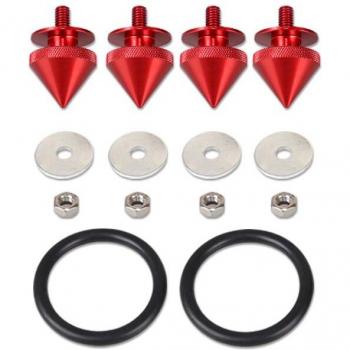 Aluminum Red Spike Quick Release Fasteners for Car Bumper and Trunk Lids