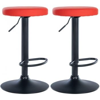 Couvercle en synthétique rouge, structure métallique noire – 2 pièces