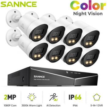 Guardia Plus 8Cámaras DVR 1080P, monitorización remota en blanco
