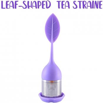 Tea Strainer with Drip Tray and Silicone Handle