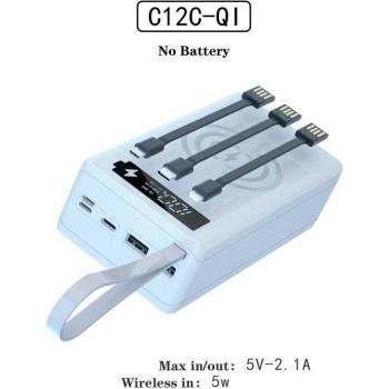Dual USB Charging Box for 12x18650 Battery Power Bank