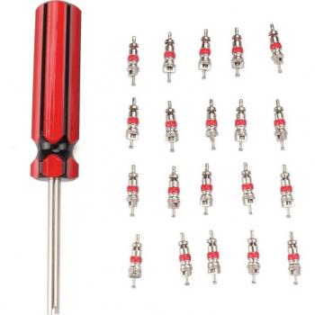 20 Pcs Tire Valve Core and Removal Tool for Bikes