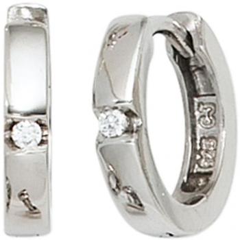 Zirkonia Creolen aus 925 Sterling Silber für Kinder