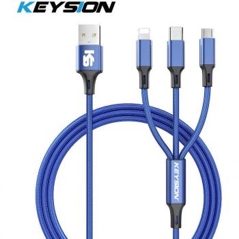 Keystone 3‑en‑1 Cable de Carga: USB, Micro‑USB & Tipo C
