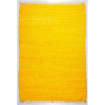 Alfombra amarilla reversible de algodón