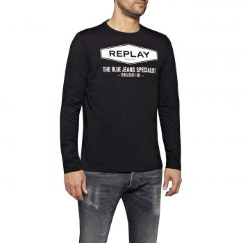 Replay M3850 .000.2660 Langarmshirt für Herren, Schwarz, Medium