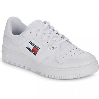 Classic White Lace-Up Sneakers with Contrast Accents by Tommy Hilfiger Size 11 US
