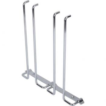 Porte‑verres à vin double support, acier inox, vis de fixation