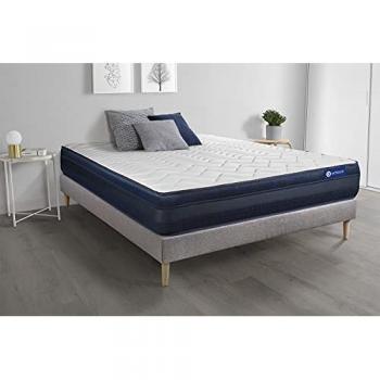 Solution Sommeil ActiTech 160x200 cm – Matelas à mémoire, 5 zones de confort, Sommier Kit Gris