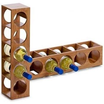 Stapelbares Weinregal aus Bambus, 13,5x12,5x53cm