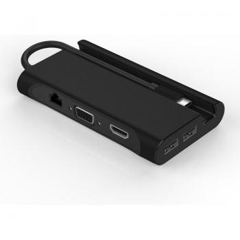 USB C Multiport Adapter with HDMI, VGA, RJ45, PD, and USB 3.0 for Laptops