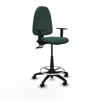 Taburete Aýna CPDM Verde: Ruedas Nailón, Brazos 1D