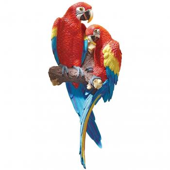 Tropical Scarlet Macaw Wall Ornament – 56 cm Polyresin