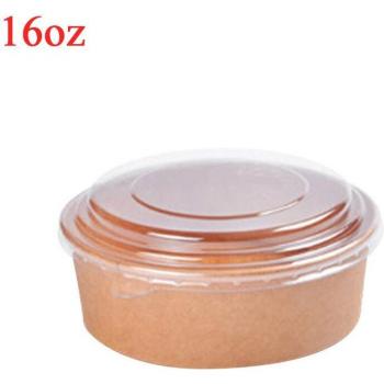 Cuencos de Papel Kraft Desechables con Tapa para Ensalada y Fruta, 50 Uds., 26oz