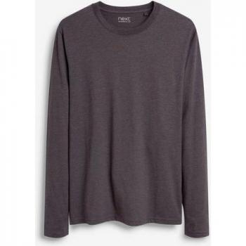 Next Slim Fit Rundhalsshirt in Grau