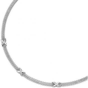 Smart Jewel Zirkonia Collier, stilvoll, 45 cm, 925 Silber