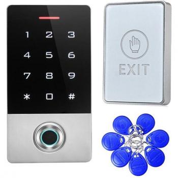 Access Control Reader with Fingerprint and Keypad, 125KHZ ID, 10 Tags