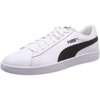 PUMA Smash v2 L Baskets Sportives Mixte Blanc Noir 36 EU