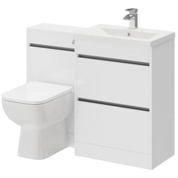 Gloss White 1100 mm Two‑Drawer Vanity for City Bathroom – Wholesale Domestic