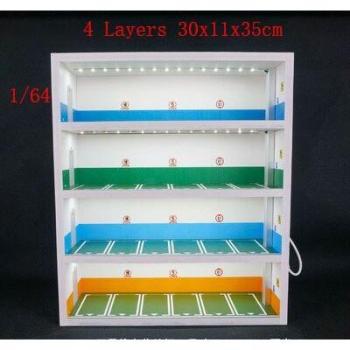 1:64 Parkhaus Vitrine 4 Ebenen für Modellauto Lagerung